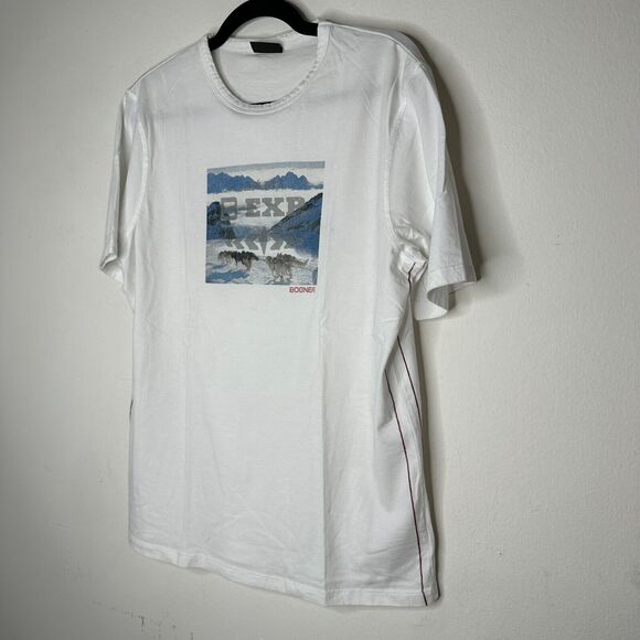 Bogner Ivory Blue Dog Sled Graphic Short Sleeve Round Neck Tee Shirt XL - Picture 3 of 12